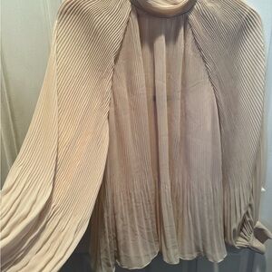 Banana Republic Pleated Blouse in Soft Beige